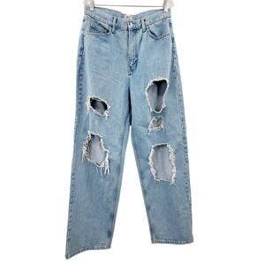 BDG Urban Outfitters High-Rise Baggy Distressed Blue 5-pocket Denim Jeans Sz 31